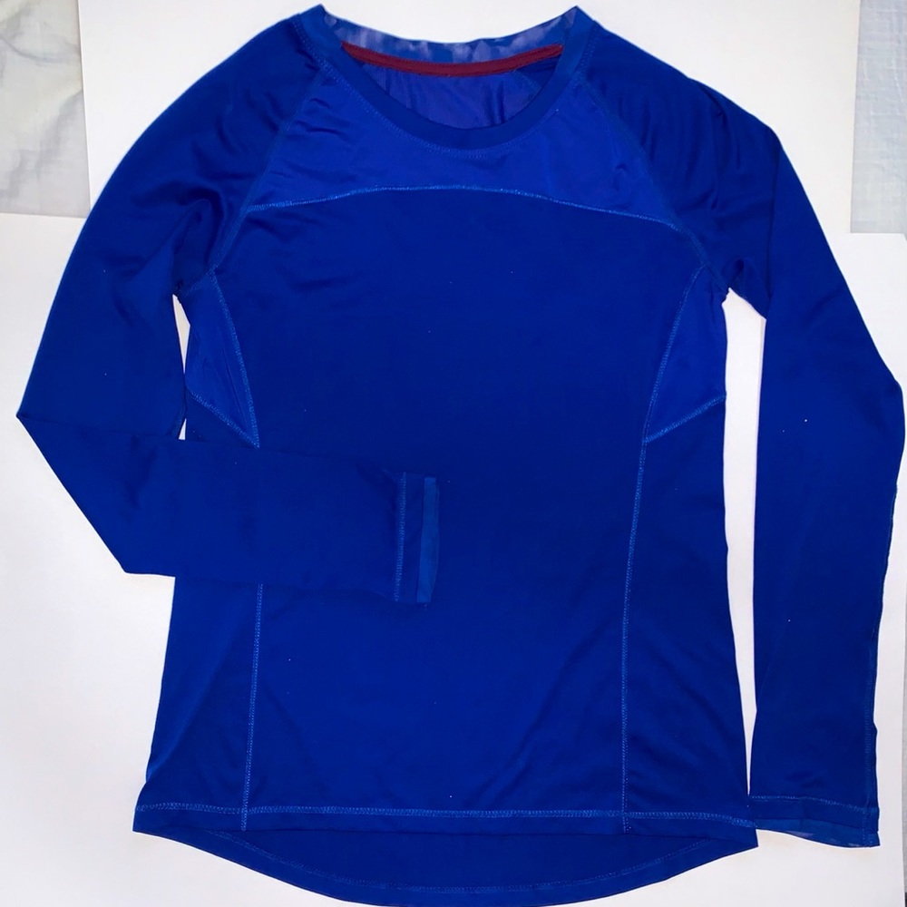 Workout long sleeve top royal blue